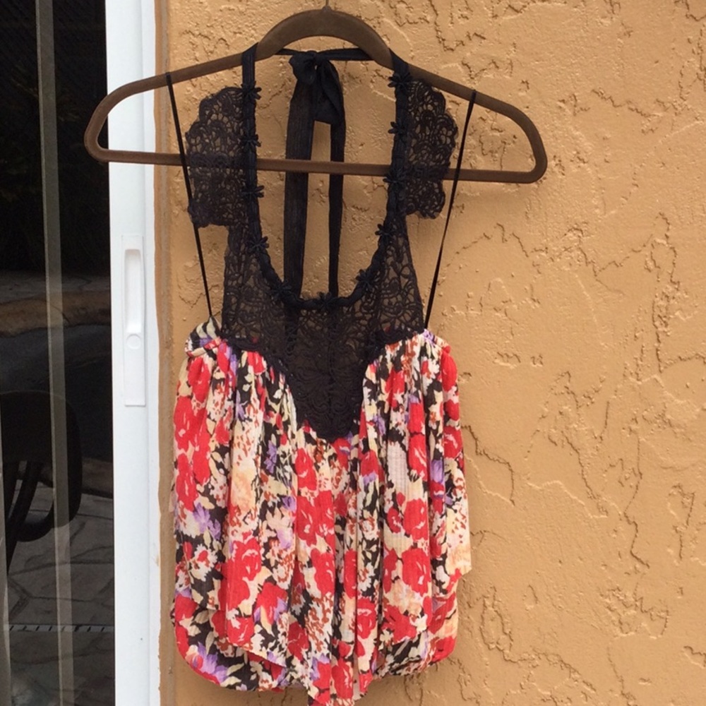 Free people Multi colored halter top